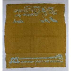 SCL Seaboard Coast Line Railroad Passenger Train Car Seat Cloth Headrest Cover